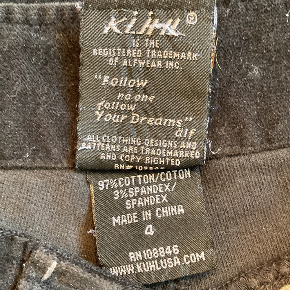 Kuhl Black Velvet Wide Leg Pants 4 - Picture 8 of 9